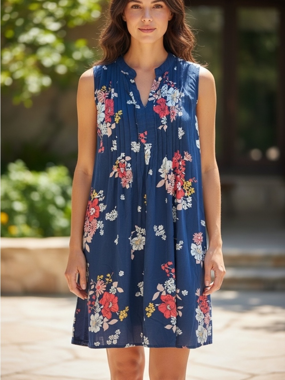 Old Navy Floral Pintuck Dress